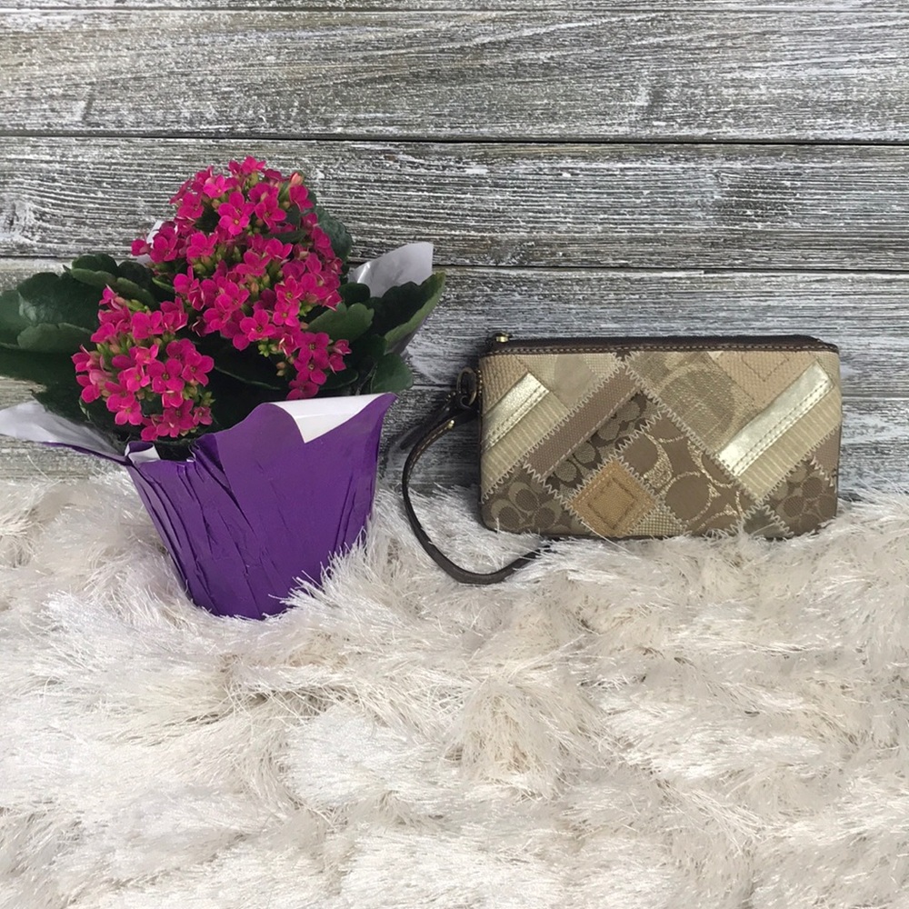 Authentic Coach Jacquard Wristlet